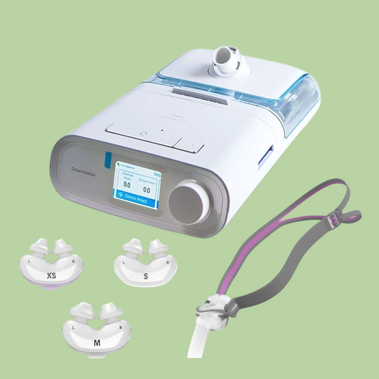 Philips DreamStation Auto CPAP + ResMed AirFit P10 For Her Nasal Pillow Mask