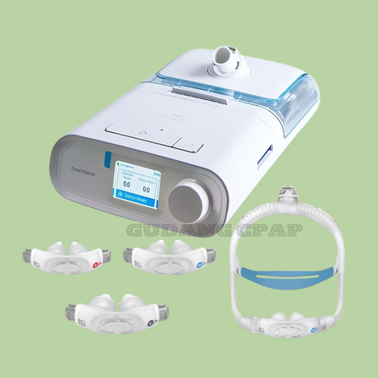 Philips DreamStation Auto CPAP + ResMed AirFit P30i Nasal Pillow Mask